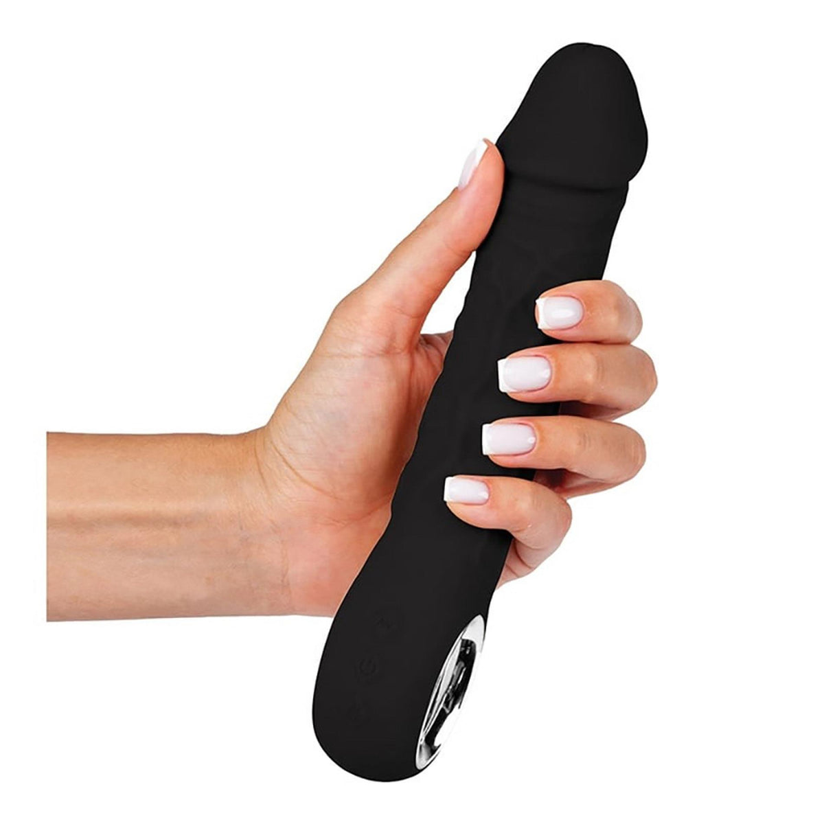 4-Wibrator realistyczny Fantasy czarny silikonowy 22 cm USB z grzaniem-4