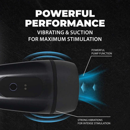 1-Pompka masturbacyjna Pulsar z ssaniem i wibracją Pumped 14,5 cm-1