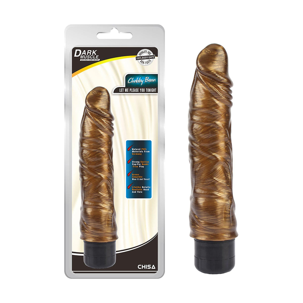 5-Wibrator realistyczny Chubby Beau Gold złoty DarkMuscle 22 cm-5