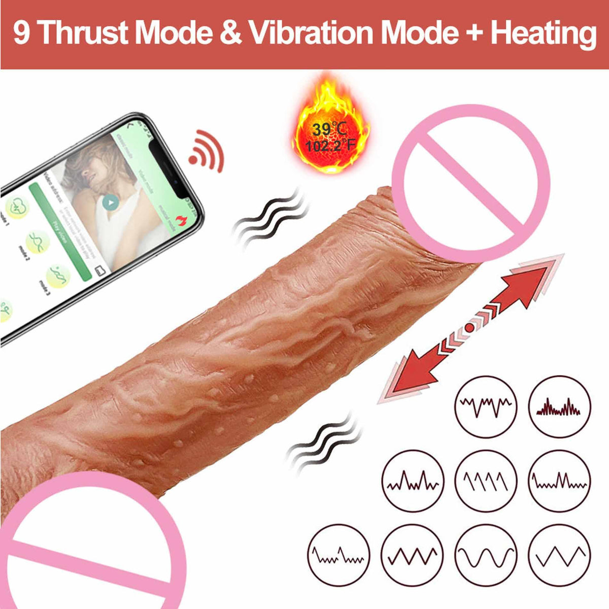 4-Wibrator realistyczny Lovesecret Premium z aplikacją 21.5 cm-4