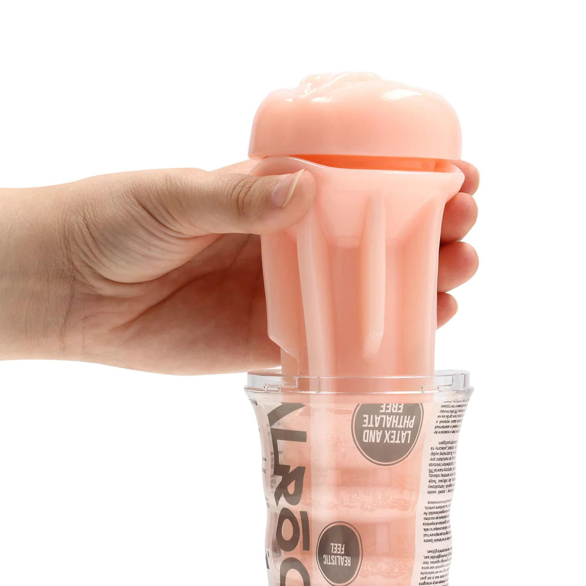 9-Masturbator waginalny RealRock Easy Rider cielisty TPE 21,5 cm-9