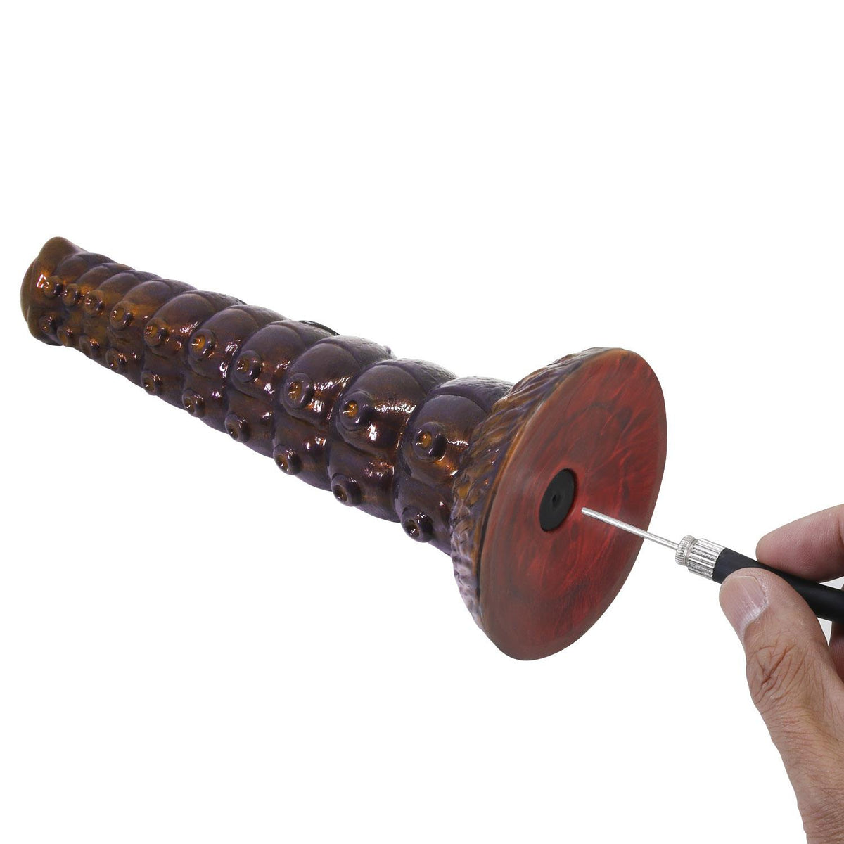 7-Dildo silikonowe pofalowane Power Monsters Voidclaw Brute 29 cm fioletowe-7