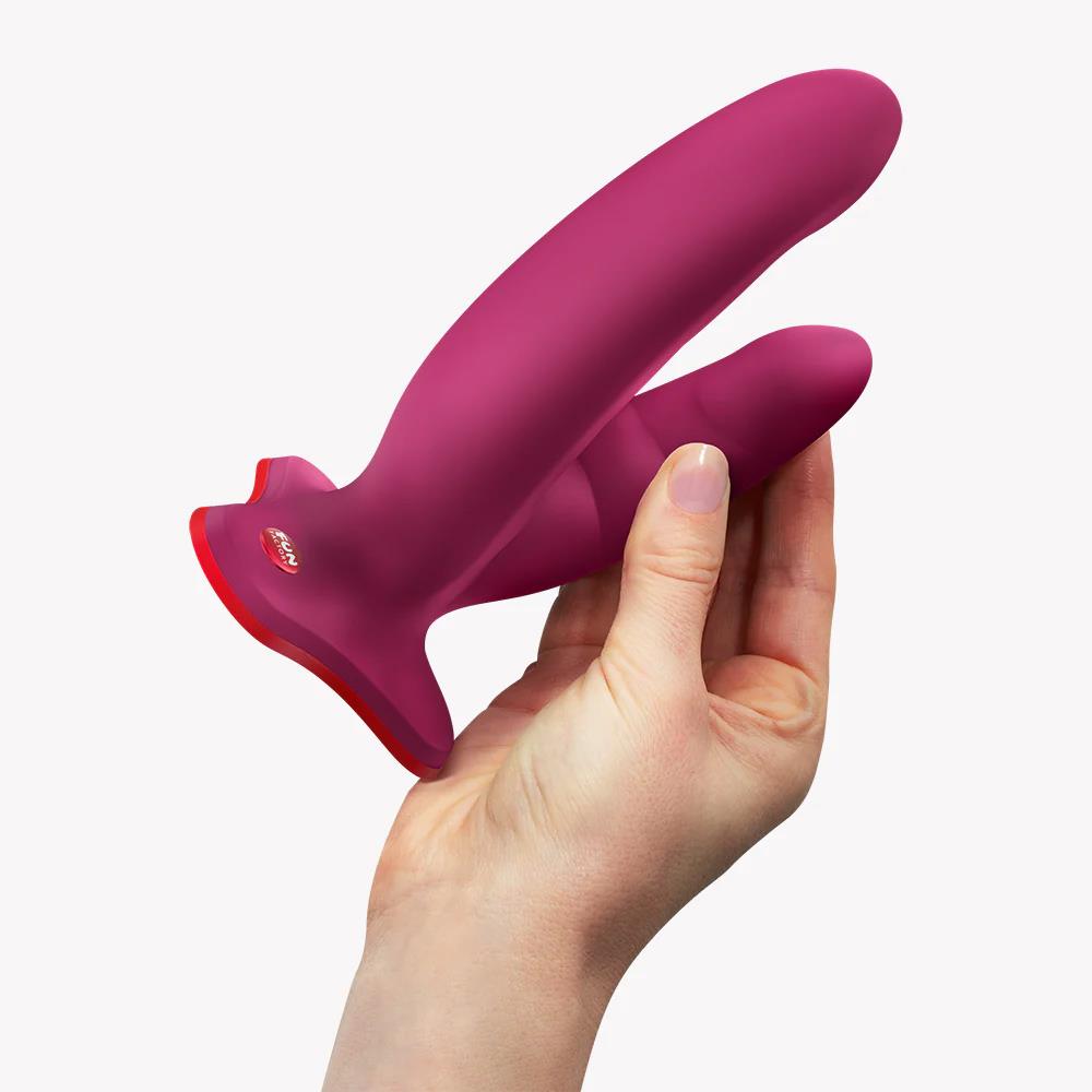 4-Dildo podwójne z przyssawką Fun Factory Ryde bordowe-4