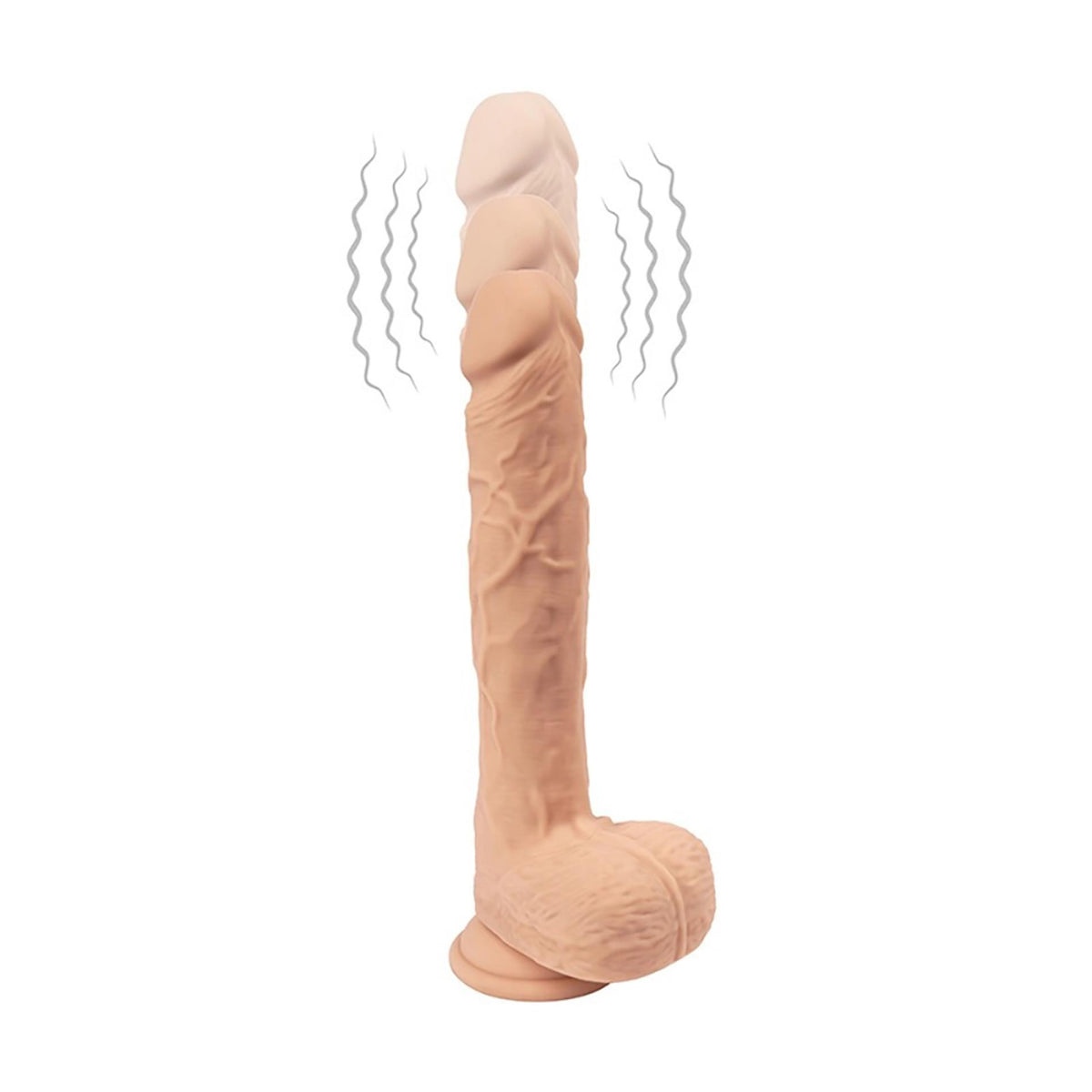 9-Dildo realistyczne wibrujące z ruchem Fantasy Zeus 21 cm z pilotem-9