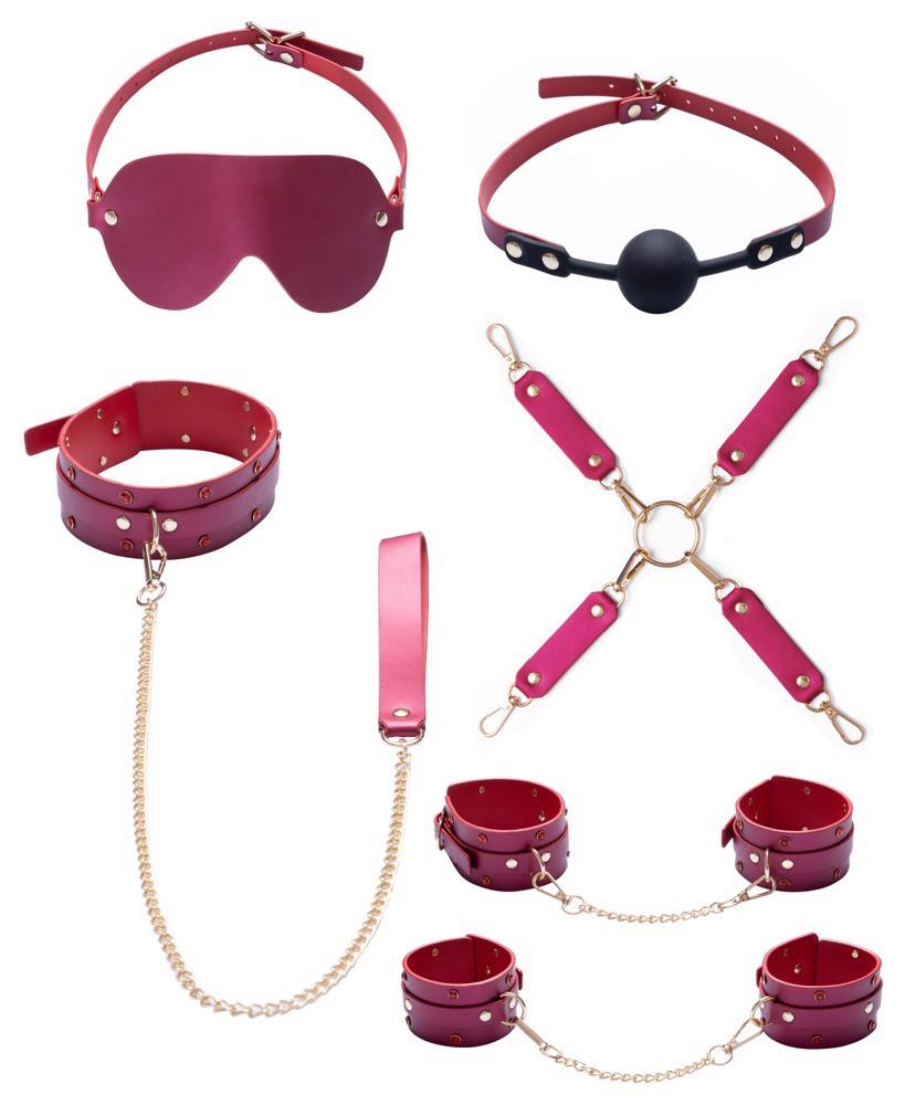 4-Zestaw bondage Bad Kitty różowy z kryształkami-4