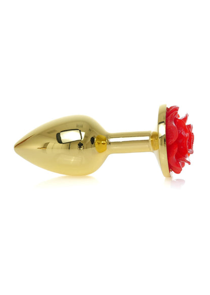 4-Biżuteria analna złota z czerwoną różą MyLove Toys 7 cm-4