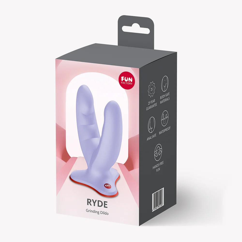 8-Dildo podwójne Ryde z przyssawką Fun Factory lawendowe-8