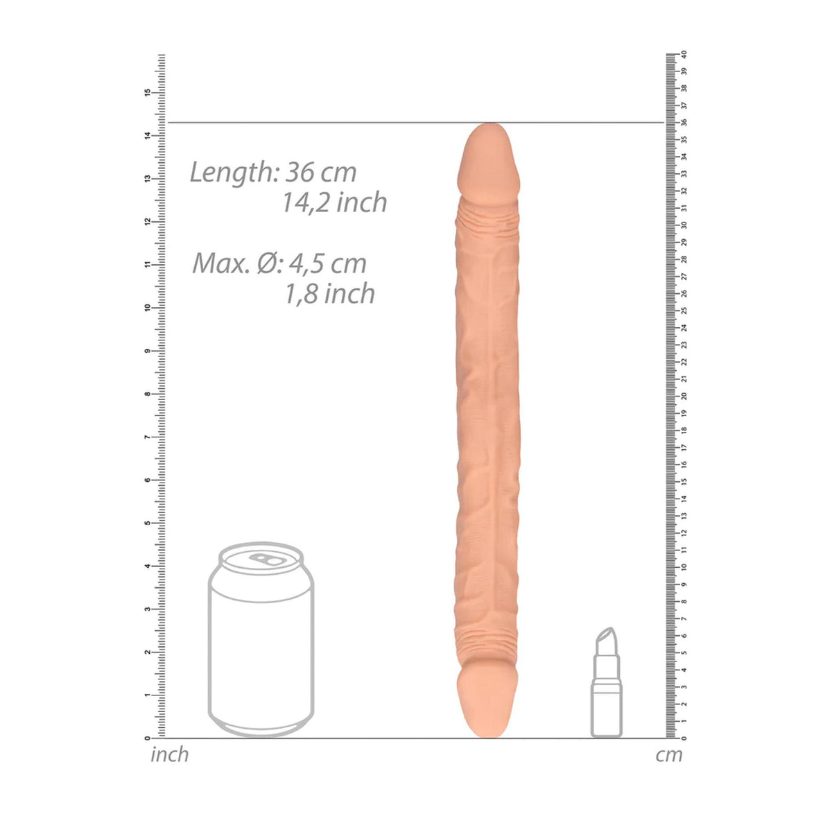 7-Dildo podwójne RealRock TPE 36 cm-7