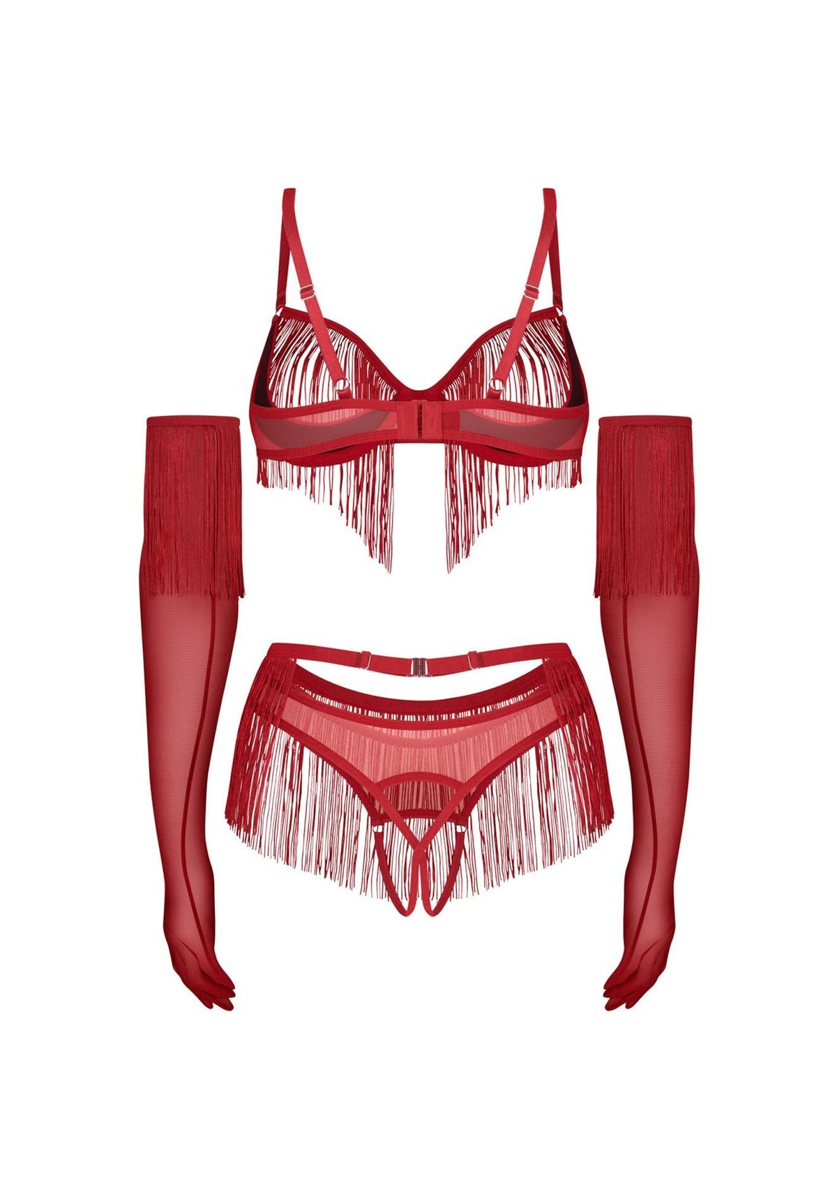 5-Komplet bielizny erotycznej otwarty Obsessive Rossay Red S/M-5