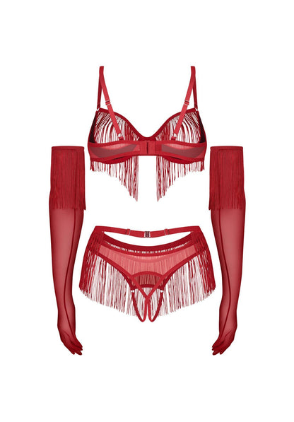 5-Komplet bielizny erotycznej otwarty Obsessive Rossay Red S/M-5