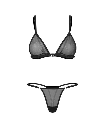 6-Transparentny czarny komplet bielizny Obsessive Wet Me S/M-6