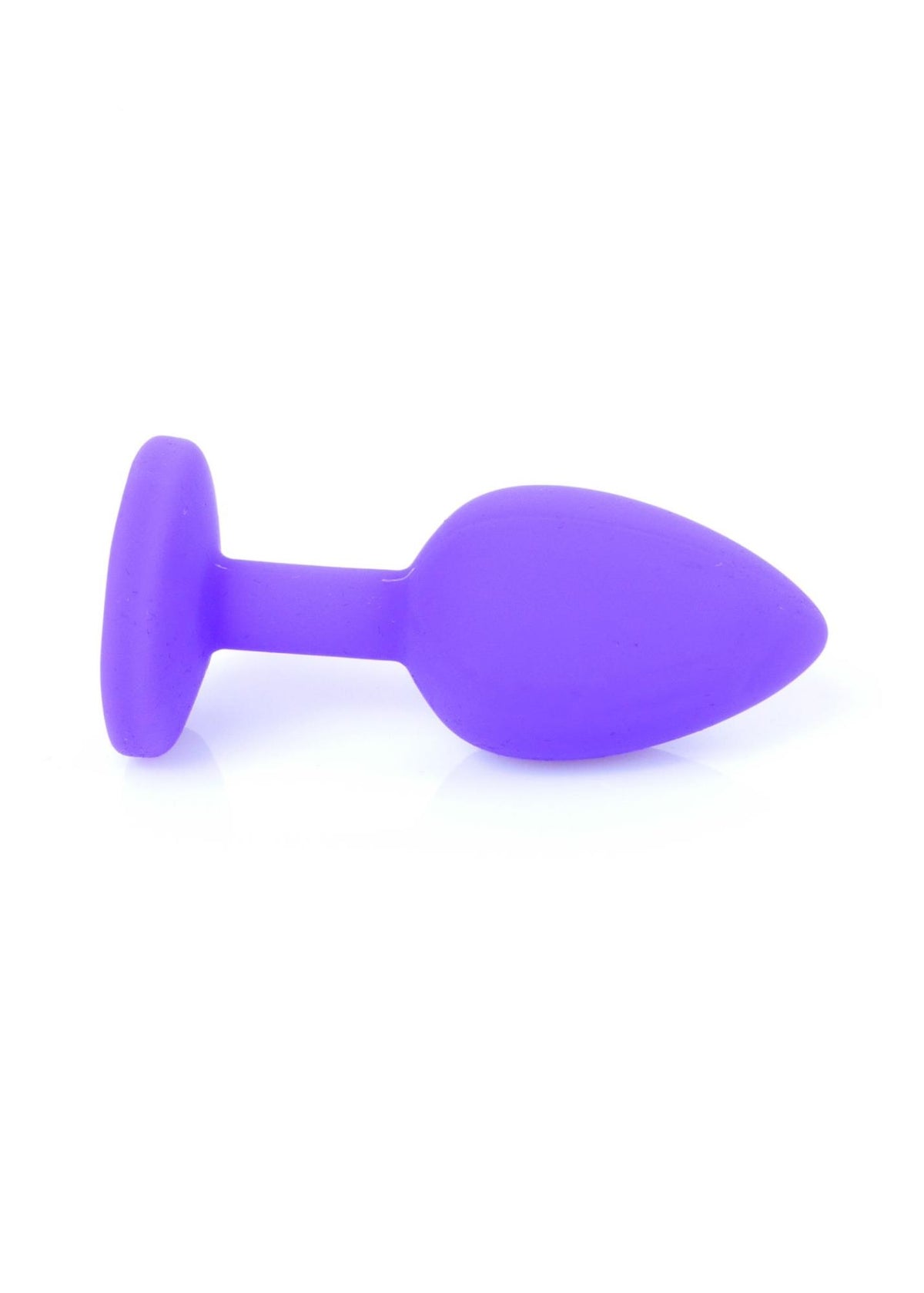 1-Biżuteria analna silikonowa MyLove Toys fioletowa z diamencikiem mała 7 cm-1