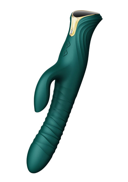5-Wibrator króliczek Mose thrusting z podgrzewaniem zielony 25.8 cm-5