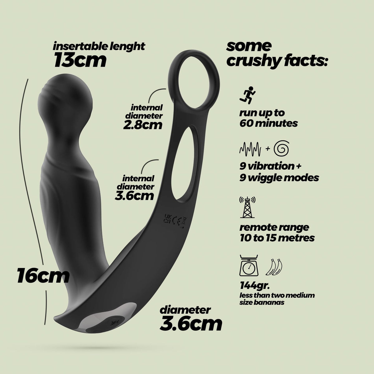 6-Masażer prostaty Crushious Flamma z pilotem 16 cm-6