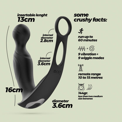 6-Masażer prostaty Crushious Flamma z pilotem 16 cm-6