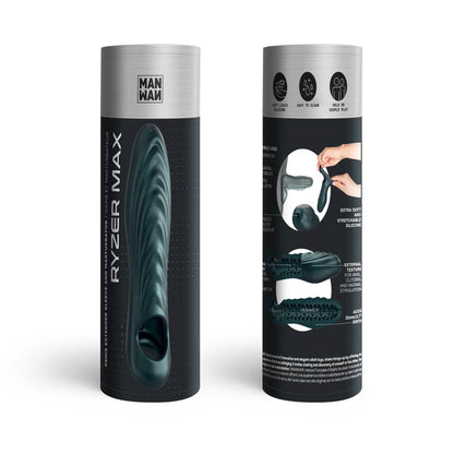 5-Przedłużka na penisa Ryzer Max Man.wand szara 18 cm-5