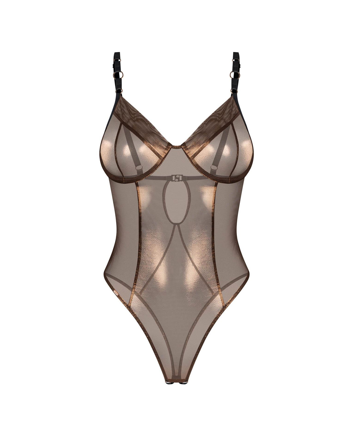 3-Body otwarte Obsessive Soranna złote L XL-3