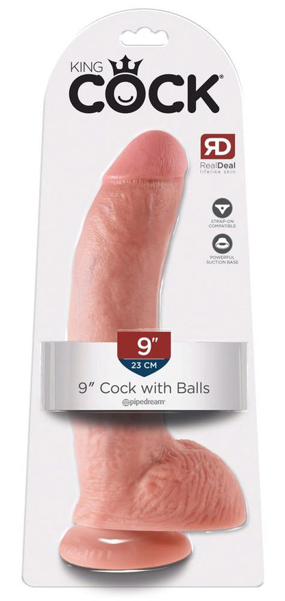 5-Dildo realistyczne King Cock z jądrami PVC 22,9 cm-5