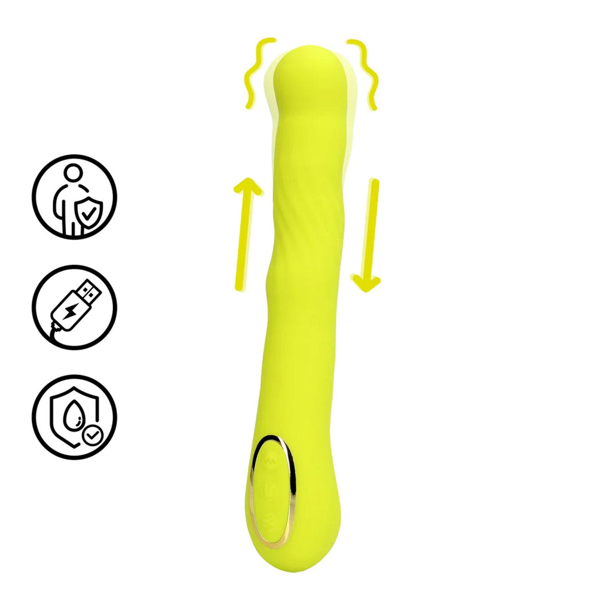 4-Wibrator punktu G Loveline z ruchomą końcówką limonkowy 24 cm-4