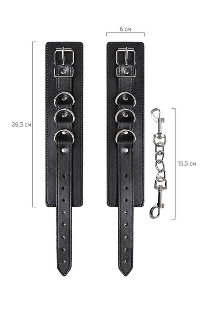 3-Kajdanki na kostki Anonymo ze skóry PU czarne 26,5 cm-3