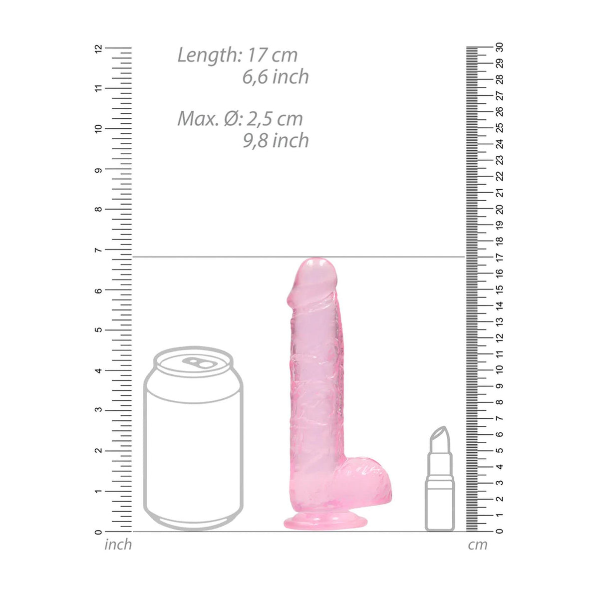 6-Realistyczne dildo z jądrami RealRock Crystal Clear 17 cm-6