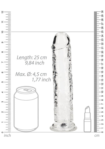6-Dildo żelowe RealRock przezroczyste z przyssawką 23 cm-6