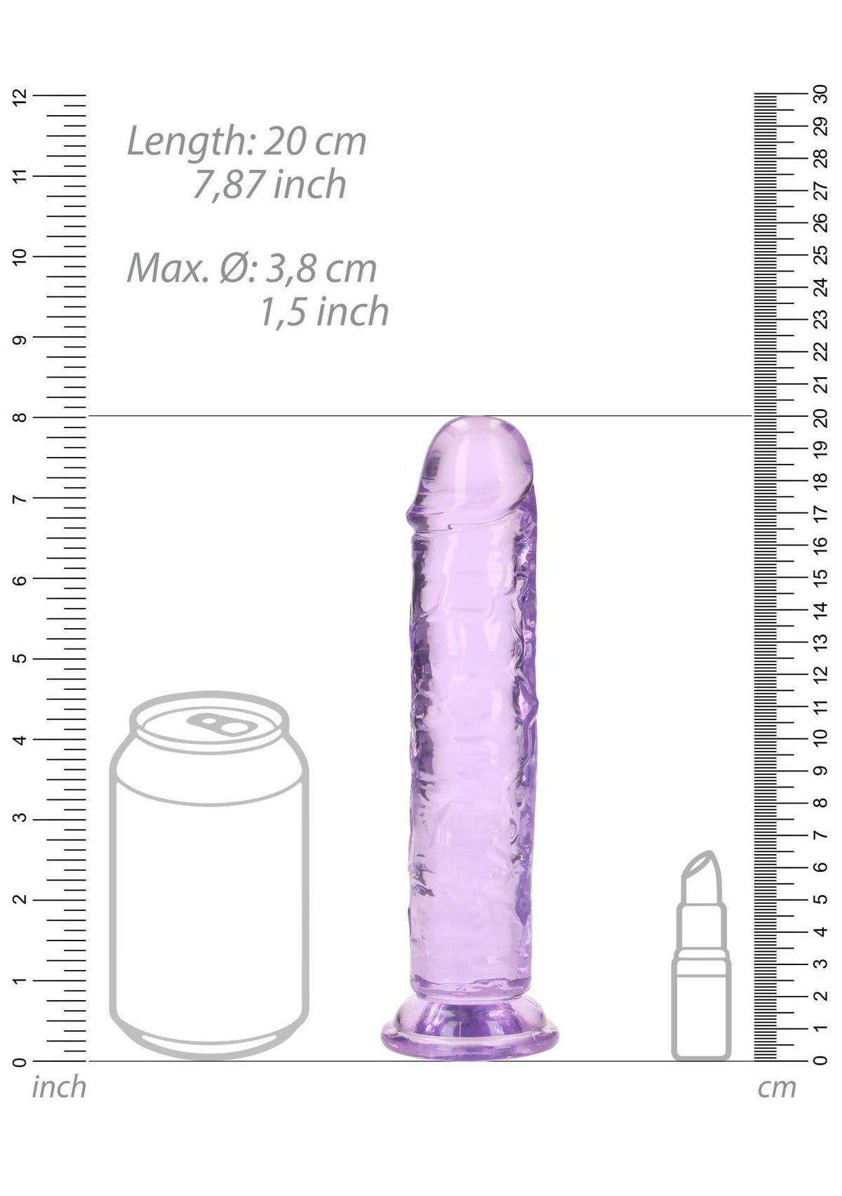 5-Przezroczyste realistyczne dildo z przyssawką RealRock 18 cm-5
