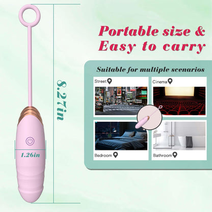 5-Vibrating Silicone Love EGG USB 7 vibration and thrust functions / Remote control Pink-5