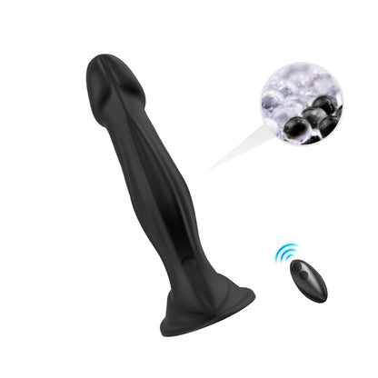 9-Dildo realistyczne Optimus Black silikonowe z pilotem 18 5 cm-9