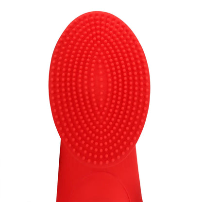 9-Mini wibrator na palec teksturowany Loveline czerwony 12 cm-9