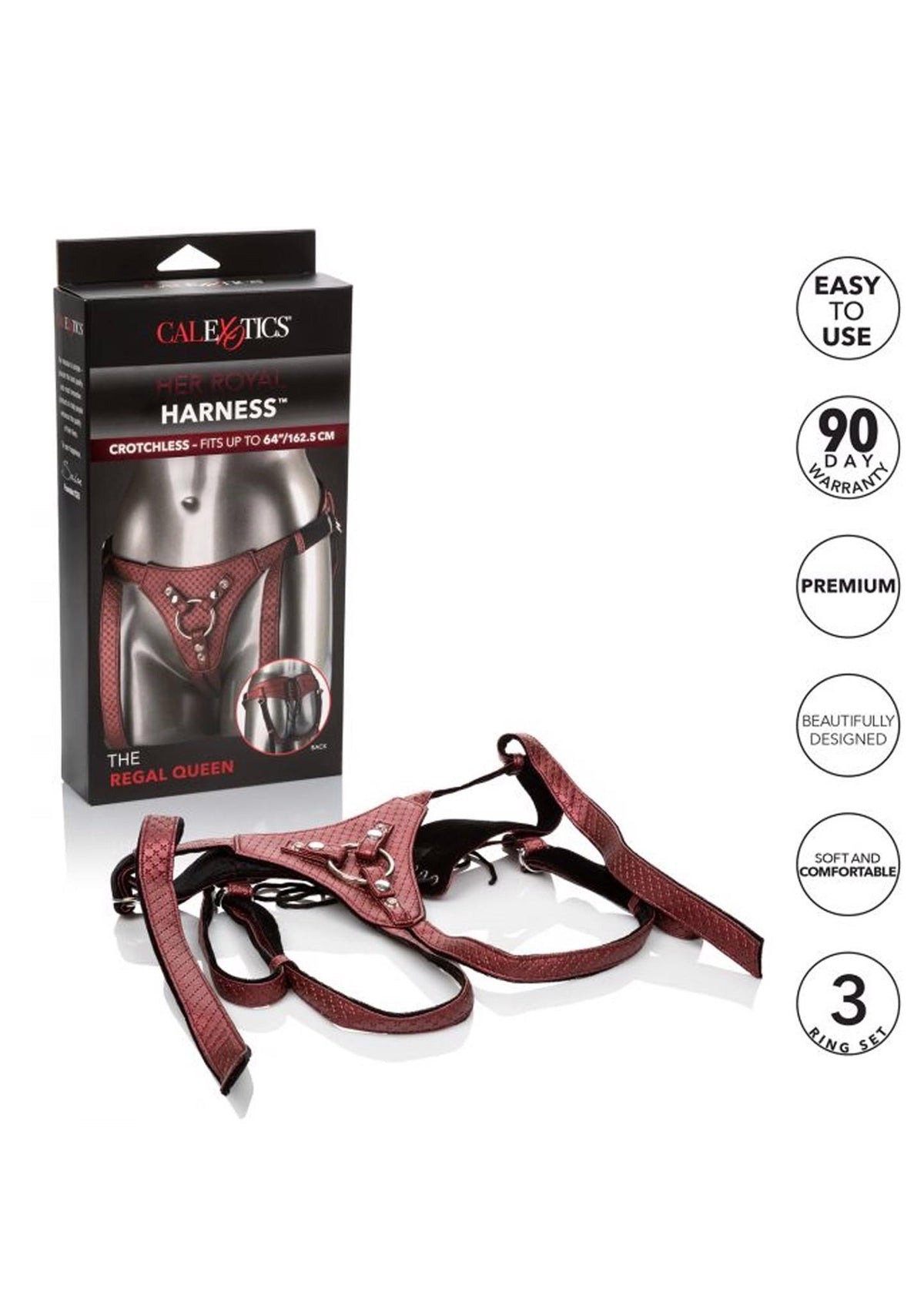 6-Uprząż do strap on The Regal Queen Calexotics czerwona 162 cm-6