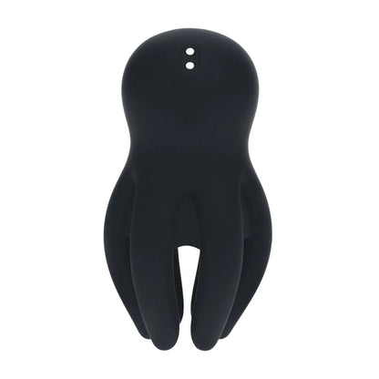 8-Digital Vibrating Silicone Penis Head Stimulator with Tentacles - Black-8