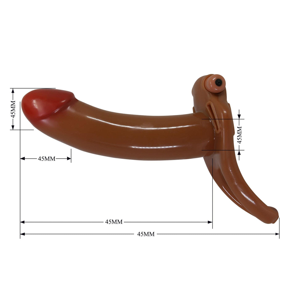5-Uprząż z realistycznym pustym wibrującym dildem Pretty Love Bradden 17 cm-5