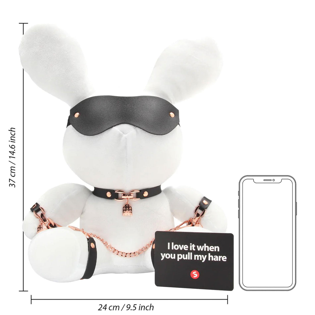 6-Pluszowy królik bondage S Line aksamitny duży biały-6