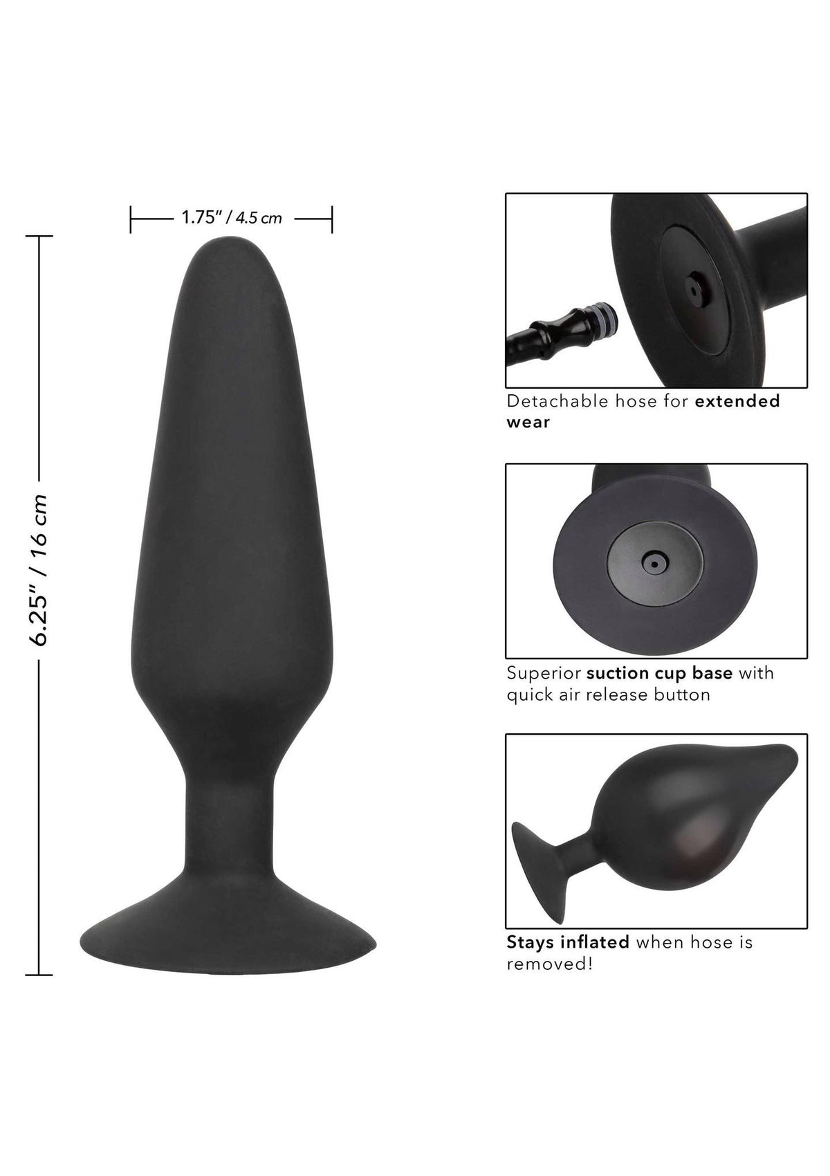 4-Korek analny pompowany silikonowy Colt XXXL czarny 16 cm-4