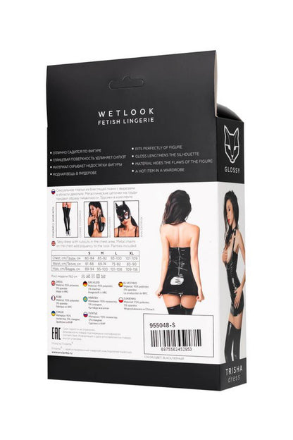 6-Sukienka wetlook Glossy Trisha czarna XL-6