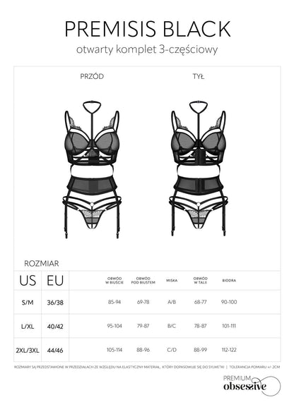 5-Otwarty trzyczęściowy komplet Premisis Black Obsessive 2XL/3XL-5