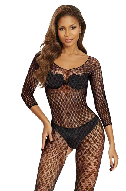 5-Erotyczny bodystocking siateczkowy SoftLine czarny One size-5