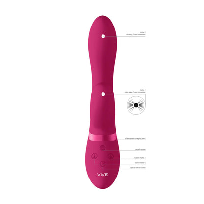 3-Wibrator króliczek silikonowy Vive Kyra różowy USB 21 cm-3