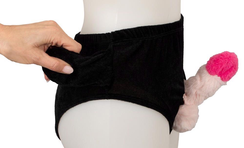 4-Majtki z nadmuchiwanym pluszowym penisem Orion czarne uniwersalne-4