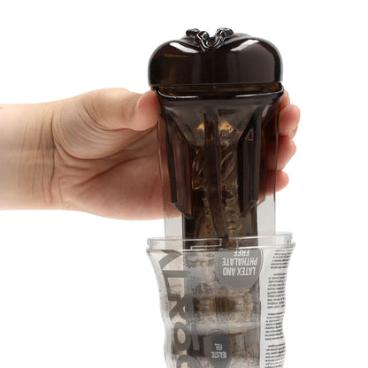 6-Masturbator TPE Easy Rider RealRock czarny 21,5 cm-6