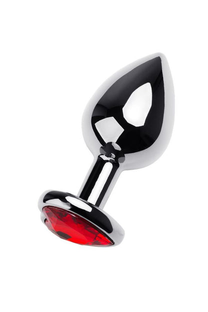 7-Korek analny metalowy TOYFA z czerwonym kryształkiem 8 cm-7