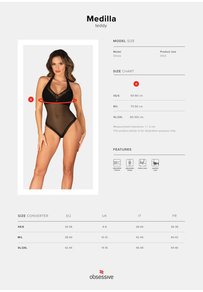 7-Koronkowe czarne body Medilla Obsessive XL/2XL-7