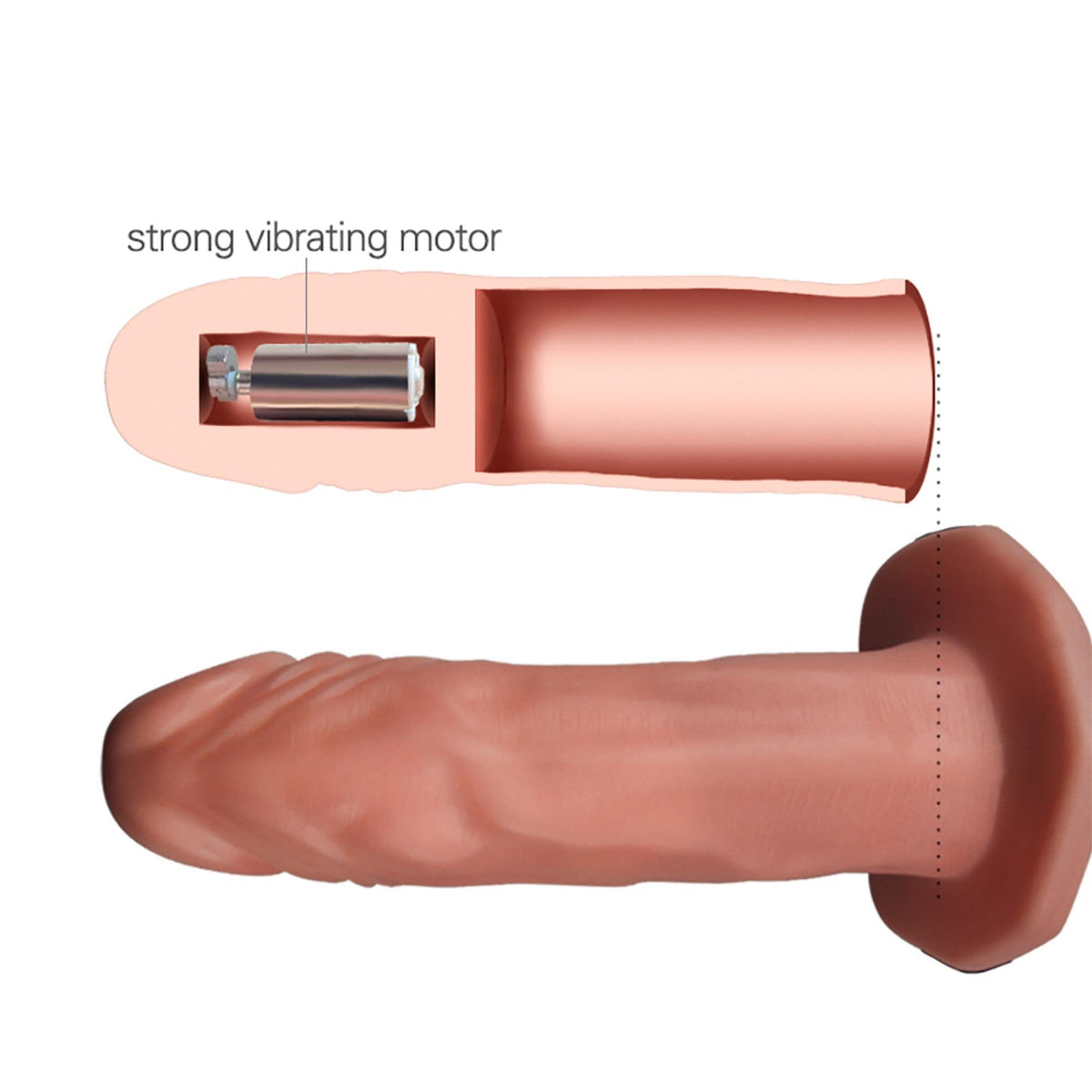 8-Vibrating Unisex Hollow Strap On-8