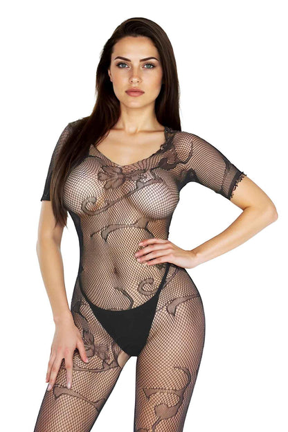 4-Bodystocking siateczkowy SoftLine 2069 czarny One size-4