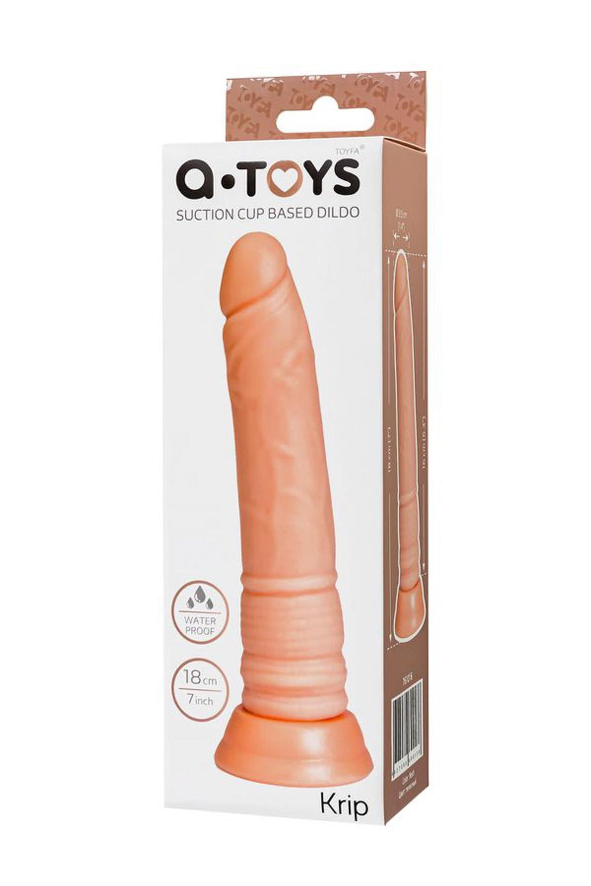 7-Realistyczne dildo A-Toys cieliste z przyssawką 18 cm-7