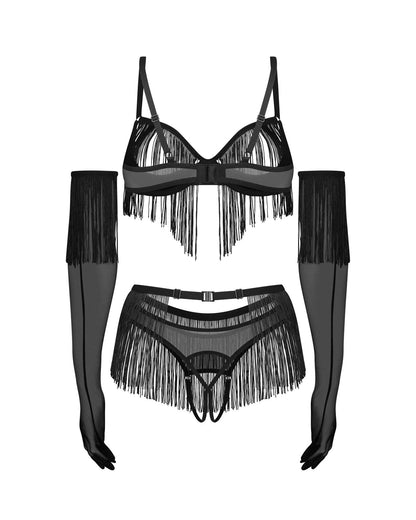 6-Obsessive Rossay Black komplet otwarty czteroczęściowy L XL-6