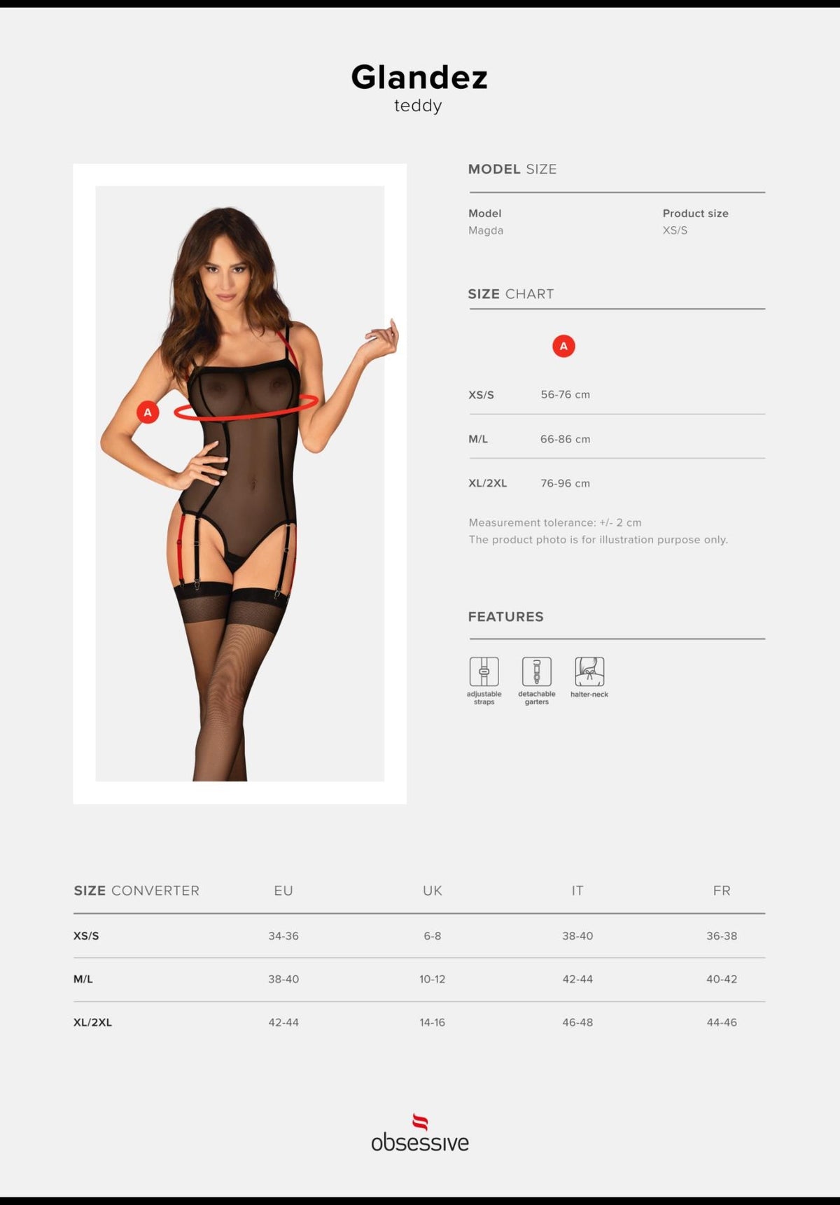 6-Body erotyczne Obsessive Glandez czarne M/L-6