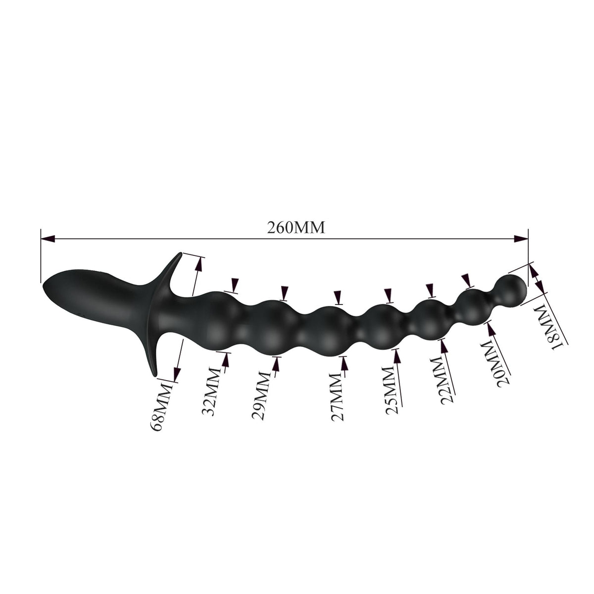 6-Pręt analny wibrujący Pretty Love Dedron czarny 25 cm USB-6