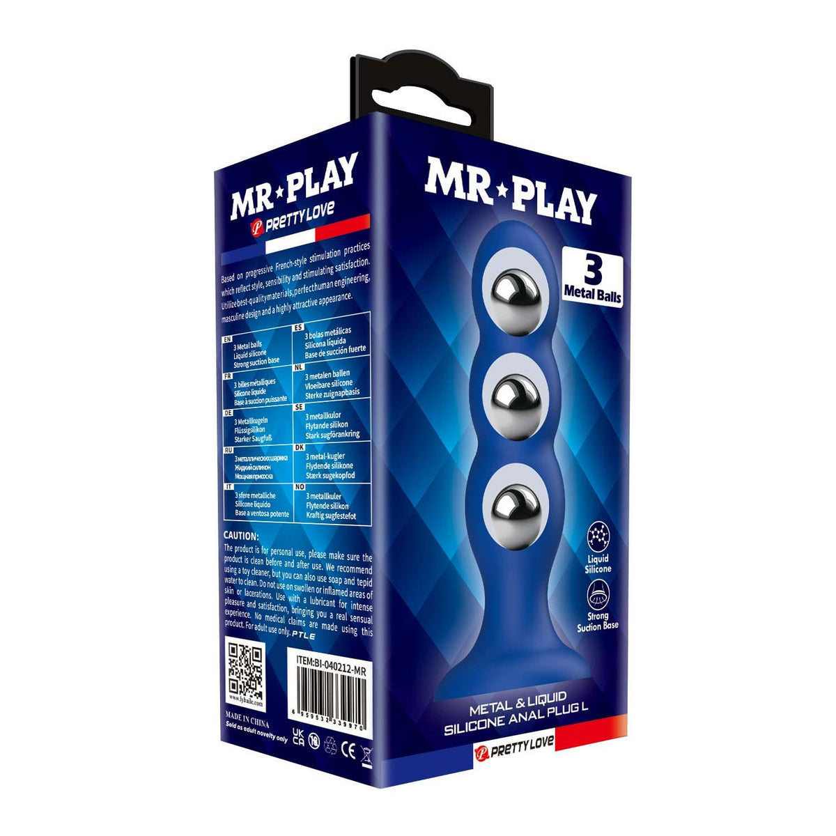 6-Korek analny silikonowy z 3 metalowymi kulkami Mr. Play-6
